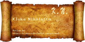 Kluka Nikoletta névjegykártya